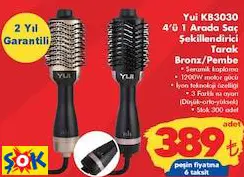 YUİ KB3030 4’Ü 1 ARADA SAÇ ŞEKİLLENDİRİCİ TARAK BRONZ/PEMBE